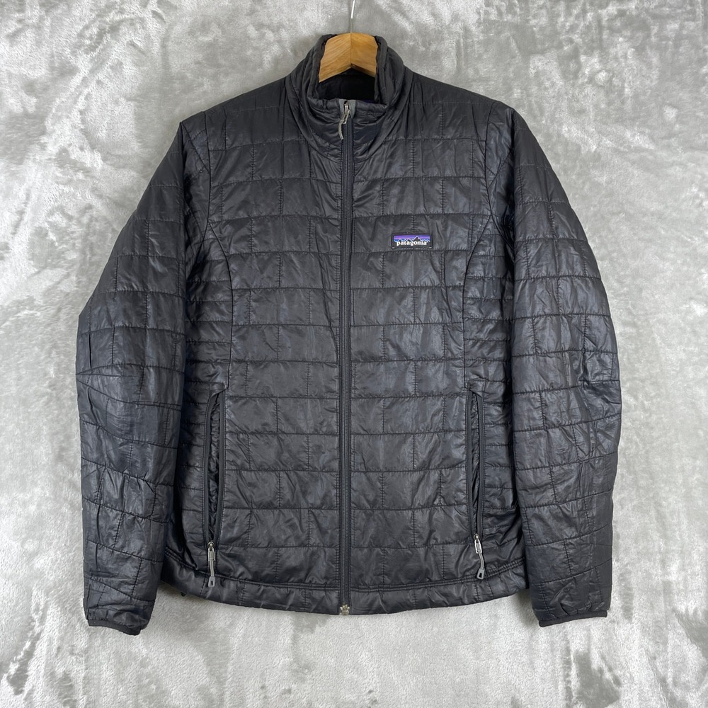 Patagonia Nano Puff Jacket Womens Small Black Quilted Full Zip Insulated